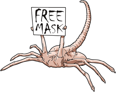 Funny Creepy Free Mask Alien Face Hugger Kids T-Shirt